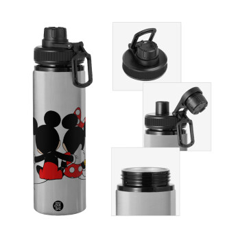 mickey and minnie hags, Metallic water bottle with safety cap, 850ml aluminum