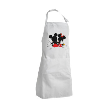 mickey and minnie hags, Adult Chef Apron (with sliders and 2 pockets)