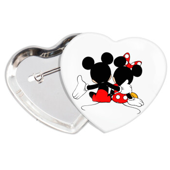 mickey and minnie hags, Κονκάρδα παραμάνα καρδιά (57x52mm)
