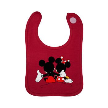 mickey and minnie hags, Σαλιάρα με Σκρατς Κόκκινη 100% Organic Cotton (0-18 months)