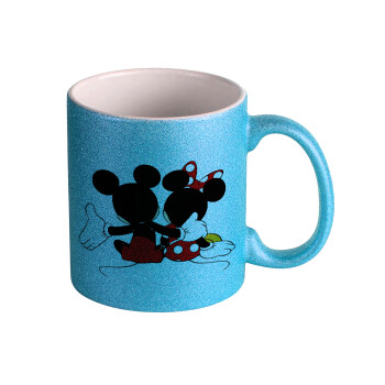 mickey and minnie hags, Κούπα Σιέλ Glitter που γυαλίζει, κεραμική, 330ml