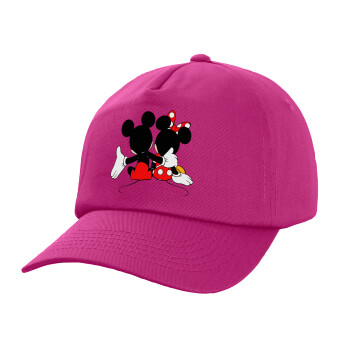 mickey and minnie hags, Καπέλο παιδικό Baseball, 100% Βαμβακερό, Low profile, purple