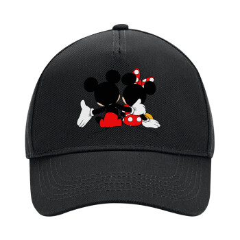 mickey and minnie hags, Adult Ultimate Hat BLACK, (100% COTTON DRILL, ADULT, UNISEX, ONE SIZE)