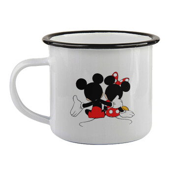 mickey and minnie hags, Κούπα εμαγιέ με μαύρο χείλος 360ml