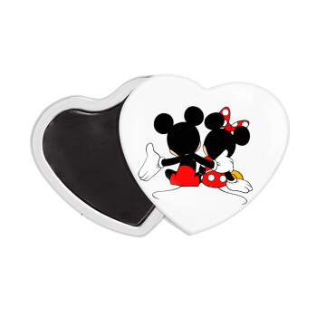 mickey and minnie hags, Μαγνητάκι καρδιά (57x52mm)