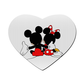 mickey and minnie hags, Mousepad καρδιά 23x20cm