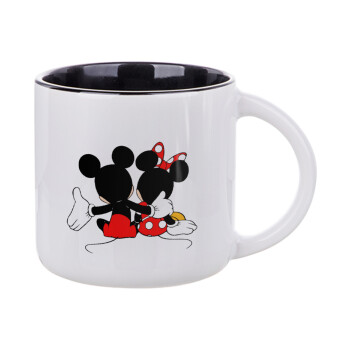 mickey and minnie hags, Κούπα κεραμική 400ml Λευκή/Μαύρη