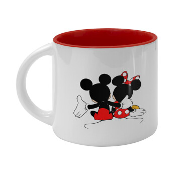 mickey and minnie hags, Κούπα κεραμική 400ml Λευκή/Κόκκινη