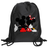 Backpack pouch GYMBAG Black, with pocket (40x48cm) & thick cords