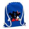 Backpack pouch GYMBAG Blue, with pocket (40x48cm) & thick cords