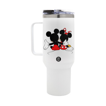 mickey and minnie hags, Mega Stainless steel Tumbler with lid, double wall 1,2L