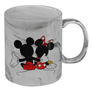 mickey and minnie hags, Mug ceramic marble style, 330ml