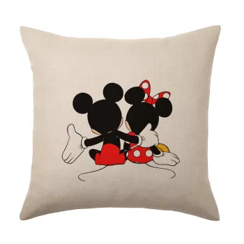 mickey and minnie hags, Μαξιλάρι καναπέ ΛΙΝΟ 40x40cm περιέχεται το  γέμισμα