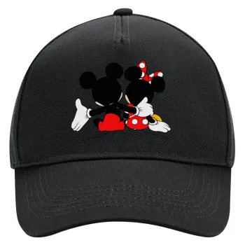 mickey and minnie hags, Adult Ultimate Hat BLACK, (100% COTTON DRILL, ADULT, UNISEX, ONE SIZE)