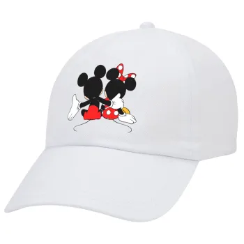 mickey and minnie hags, Καπέλο Ενηλίκων Baseball Λευκό 5-φύλλο (POLYESTER, ΕΝΗΛΙΚΩΝ, UNISEX, ONE SIZE)