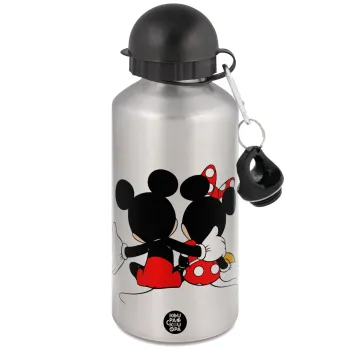 mickey and minnie hags, Metallic water jug, Silver, aluminum 500ml
