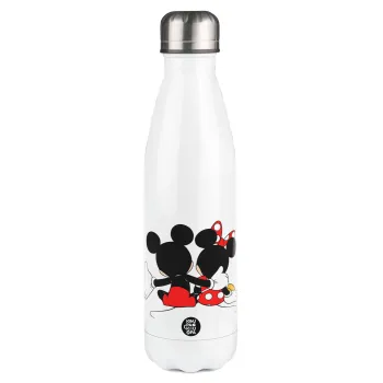 mickey and minnie hags, Metal mug thermos White (Stainless steel), double wall, 500ml