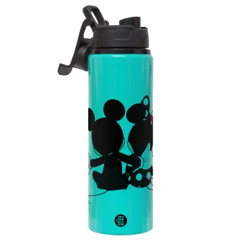 mickey and minnie hags, Μεταλλικό παγούρι νερού με καπάκι ασφαλείας, αλουμινίου 850ml