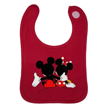 mickey and minnie hags, Σαλιάρα με Σκρατς Κόκκινη 100% Organic Cotton (0-18 months)