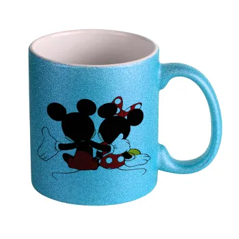 mickey and minnie hags, Κούπα Σιέλ Glitter που γυαλίζει, κεραμική, 330ml