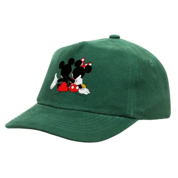 mickey and minnie hags, Καπέλο παιδικό Baseball, 100% Βαμβακερό Drill, ΠΡΑΣΙΝΟ (ΒΑΜΒΑΚΕΡΟ, ΠΑΙΔΙΚΟ, ONE SIZE)