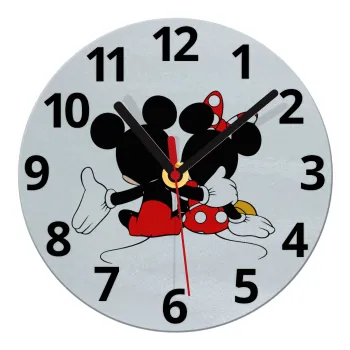 mickey and minnie hags, Ρολόι τοίχου γυάλινο (20cm)