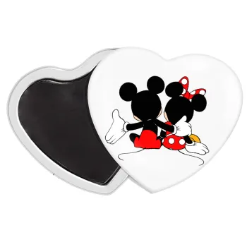 mickey and minnie hags, Μαγνητάκι καρδιά (57x52mm)