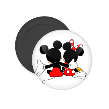 mickey and minnie hags, Μαγνητάκι ψυγείου στρογγυλό διάστασης 5cm