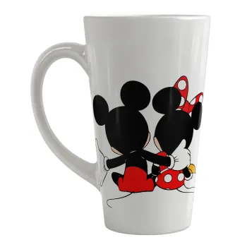 mickey and minnie hags, Κούπα κωνική Latte Μεγάλη, κεραμική, 450ml