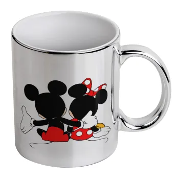 mickey and minnie hags, Mug ceramic, silver mirror, 330ml