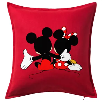 mickey and minnie hags, Sofa cushion RED 50x50cm includes filling