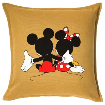 mickey and minnie hags, Μαξιλάρι καναπέ Κίτρινο 100% βαμβάκι, περιέχεται το γέμισμα (50x50cm)