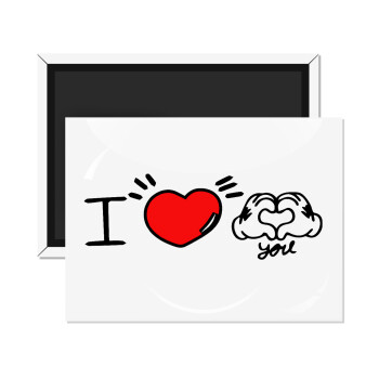 comics hands love, Ορθογώνιο μαγνητάκι ψυγείου διάστασης 9x6cm