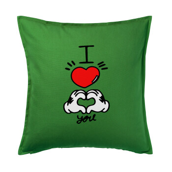 comics hands love, Sofa cushion Green 50x50cm includes filling