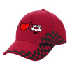 Adult Cap RACING Ultimate Red/Black, (100% COTTON DRILL, ADULT, UNISEX, ONE SIZE ADULT)