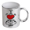 Mug ceramic, silver mirror, 330ml