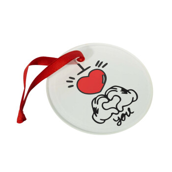 comics hands love, Christmas ornament glass 9cm