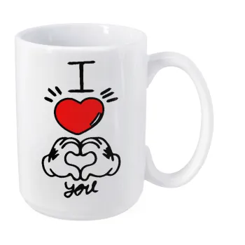 comics hands love, Κούπα Mega, κεραμική, 450ml