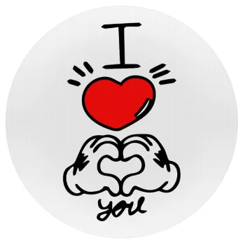 comics hands love, Mousepad Στρογγυλό 20cm