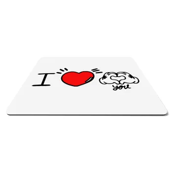 comics hands love, Mousepad rect 27x19cm