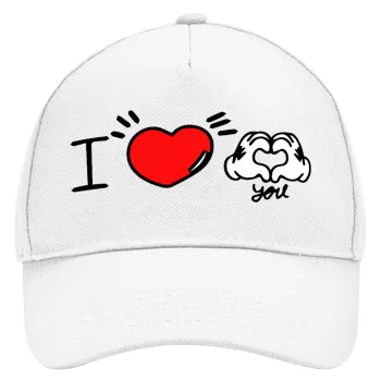 comics hands love, Καπέλο Ενηλίκων Baseball, Drill, Λευκό (100% ΒΑΜΒΑΚΕΡΟ, ΕΝΗΛΙΚΩΝ, UNISEX, ONE SIZE)