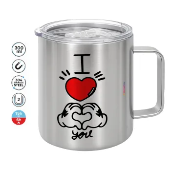 comics hands love, Κούπα Ανοξείδωτη διπλού τοιχώματος 300ml