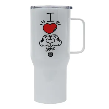 comics hands love, Mega Stainless steel Tumbler with lid, double wall 750L