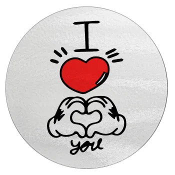 comics hands love, Επιφάνεια κοπής γυάλινη στρογγυλή (30cm)