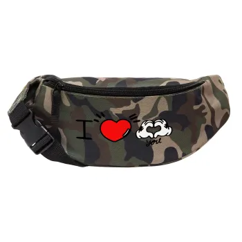 comics hands love, Unisex τσαντάκι μέσης (μπανάνα) χρώματος παραλλαγή Jungle με 2 τσέπες