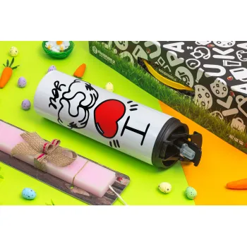 comics hands love, Easter candle,Travel Tumbler 2 Lids, with metal straw & cleaning brush & aromatic flat candle (30cm) (PINK)