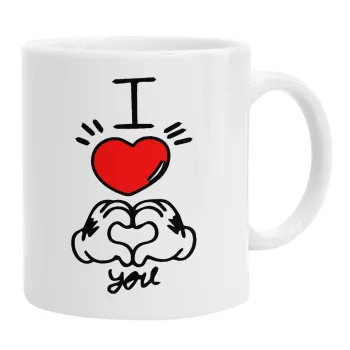 comics hands love, Κούπα, κεραμική, 330ml