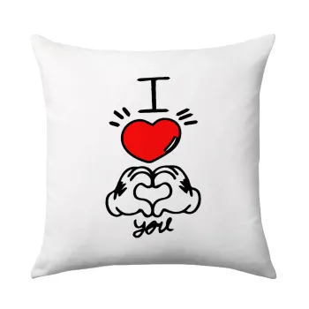 comics hands love, Μαξιλάρι καναπέ 40x40cm περιέχεται το  γέμισμα