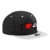 Adult Flat Snapback Hat Black/Grey, (100% COTTON TWILL, ADULT, UNISEX, ONE SIZE)