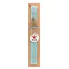 Easter Set, wooden keychain & aromatic flat Easter candle (30cm) (TURQUOISE)